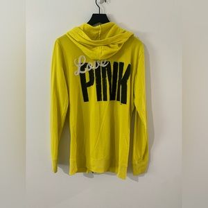 PINK Victoria’s Secret yellow full zip hoodie